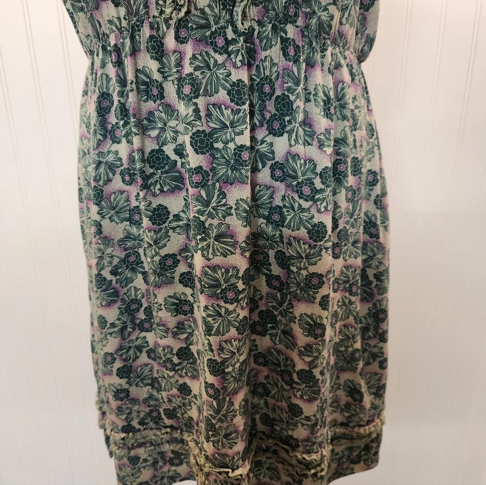 Akualani Women's Green Floral Knee-length Shift Dress Size‎ M Summer Lightweight